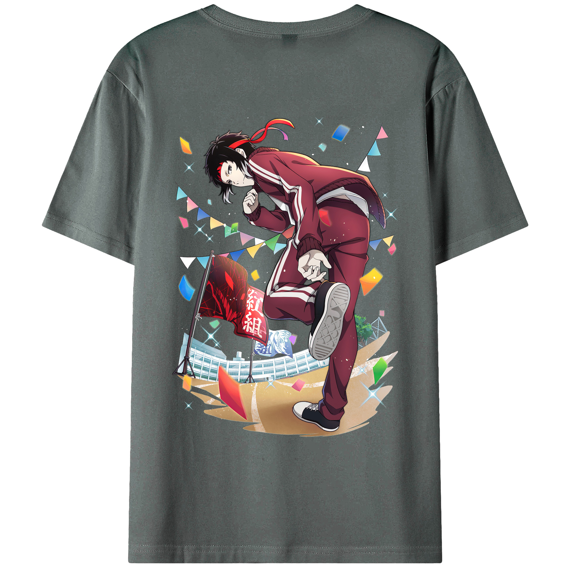 （画像用） 文豪ストレイドッグス Bungo Stray Dogs 綿100％ メンズ半袖Tシャツ（バックプリント） 通気性